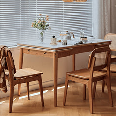 ダイニングテーブル 伸縮式 セラミック天板 ナチュラル fyg-655