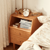 ナイトテーブル 幅40 45cm テーブル ナチュラル 収納付き fyg-675