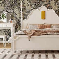 ベッド 幅214cm ホワイト 天然木 パイン材 高品質 glna-233