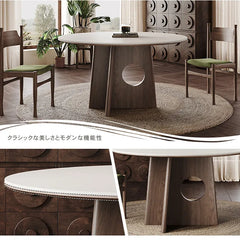 ダイニングテーブル 丸 レトロ セラミック 北欧 グレー 白 円形 おしゃれ hagst-3408