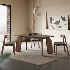 【チェアを2脚無料体験】セラミック ダイニングテーブル 4人 単品 セット グレー 無垢材 hagst-577