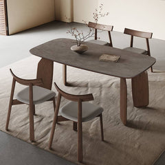 【チェアを2脚無料体験】セラミック ダイニングテーブル 4人 単品 セット グレー 無垢材 hagst-577