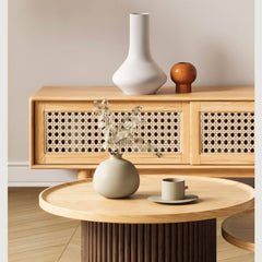 センターテーブル 直径50/80cm ローテーブル 2個セット ナチュラル hbzwg-642