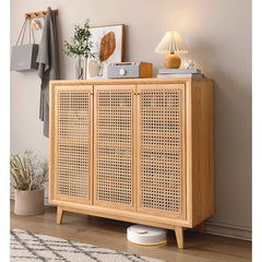 キャビネット 幅120cm ラタン扉 玄関収納 シューズラック hbzwg-647