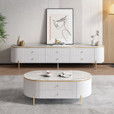 センターテーブル セラミック ホワイト 引き出し収納 脚付き 楕円 hglna-1441