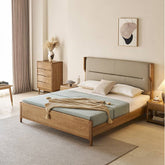 ベッド ベッドフレーム おしゃれ キングベッド ダブルベッド 天然木 北欧風 hjhms-1041