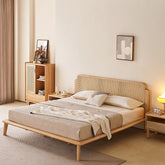 ベッド ベッドフレーム ナチュラル ベッドボード 脚付き ダブルベッド キングベッド 天然木 木製 新生活 hjhms-1562