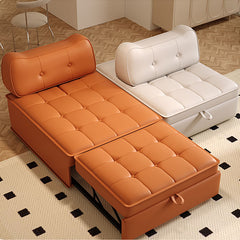 無垢材エアレザーソファー 北欧スタイルのコンパクトリクライニングソファーベッド hjy-1899