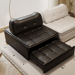 無垢材エアレザーソファー 北欧スタイルのコンパクトリクライニングソファーベッド hjy-1899