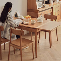 ダイニングテーブル 伸縮式 幅125-195cm ナチュラル 食卓 hldmz-711