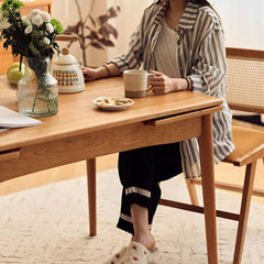 ダイニングテーブル 伸縮式 幅125-195cm ナチュラル 食卓 hldmz-711