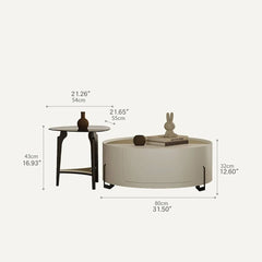 多機能センターテーブル|セラミック・合成皮革・強化ガラスのエレガントデザイン hxj-2729