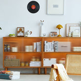 キャビネット 幅90 120cm 収納ラック リビング収納 本棚 hykmq-760