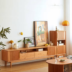 キャビネット 幅45cm 収納ラック チェリー材 ナチュラル hykmq-769