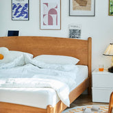 ベッドフレーム 幅129-189cm キングベッド 木製フレーム ベッドボード hykmq-771