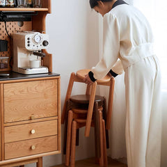 スツール 幅28cm 丸スツール スタッキング 無垢材 hykmq-790