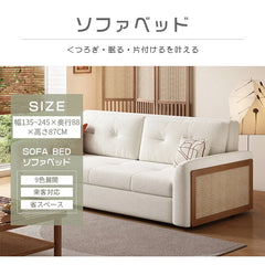 ソファベッド ラタン調 L字 2人掛け 収納付き hyt-3775