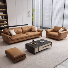 ソファ オレンジ 幅165cm 213cm 二人掛けソファ 三人掛けソファ 合成革 ローソファ hzh-1356