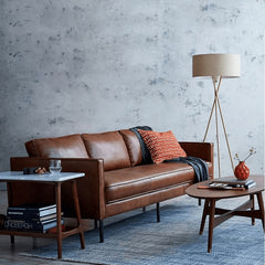 【快適ソファー】松木フレーム×エアレザー&綿張地 - スタイリッシュデザインのリラックス家具 jy-116