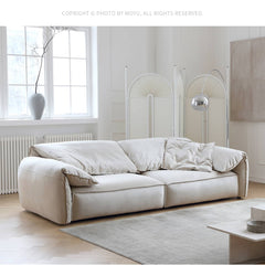 ソファー 幅300cm ホワイト パイン材 スエード ダウン my-362