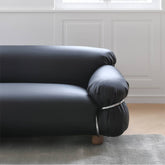 高級感漂うパイン材と合皮のソファー—ステンレス&アッシュ材で丈夫なデザイン my-374