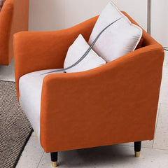 高品質木製フレーム&エアレザー製ソファー 快適な綿クッション搭載 qm-8