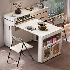 アイランドキッチン 収納付き テーブル 伸縮 折りたたみ 北欧風 キャビネット 省スペース 小型 家庭用 テーブル 4〜8人掛けsyj-001