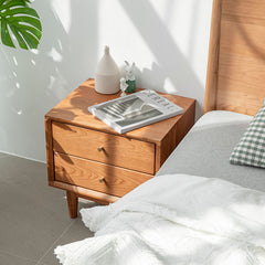 ナイトテーブル 幅45cm 引き出し2杯 おしゃれ ナチュラル サイドテーブル xbjj-glctg-cherry