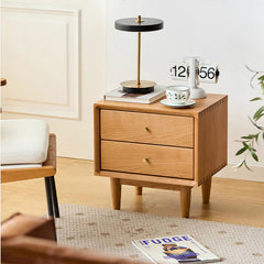ナイトテーブル 幅45cm 引き出し2杯 おしゃれ ナチュラル サイドテーブル xbjj-glctg-cherry
