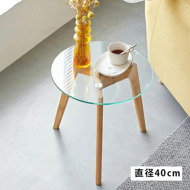 オーク材と強化ガラスのモダンセンターテーブルセット - 高級感あふれるデザイン家具 ysys-a1186-table