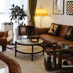 センターテーブル 幅80cm チェリー材 ガラス ラタン 高級感 yw-169