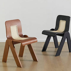 チェア ダイニングチェア おしゃれ 椅子 幅45cm ケヤキ ラタン 和風 高級感 yw-197