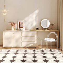 ドレッサー 化粧台 コーナー 収納付き 引き出し付き チェスト付き ベージュ おしゃれ yw-200