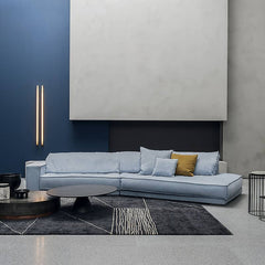 ソファー おしゃれ 幅360cm ライトブルー ブラック エアレザー パイン材 リラックス yw-220