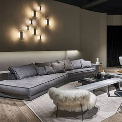 ソファー おしゃれ 幅360cm ライトブルー ブラック エアレザー パイン材 リラックス yw-220