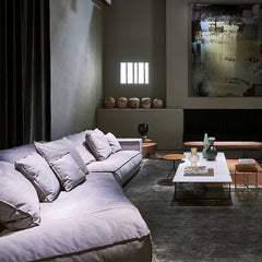 ソファー おしゃれ 幅360cm ライトブルー ブラック エアレザー パイン材 リラックス yw-220