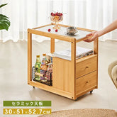 サイドテーブル 引き出し 木目調 収納 キャスター付き おしゃれ リビング zt-535