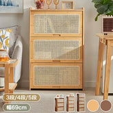 キャビネット ラタン ラック棚 リビング ナチュラル 収納家具 おしゃれ 大容量 zt-934
