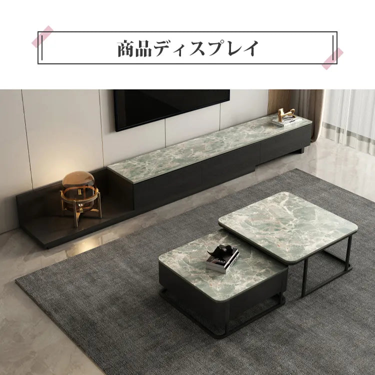センターテーブル セラミック せット 石目調 高級感 サイドテーブル リビング ary-755