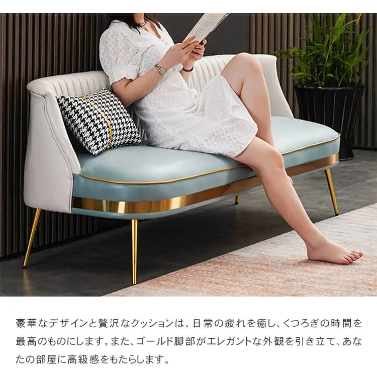 ソファ おしゃれ ソファー 二人掛けソファ 三人掛けソファ 可愛い 合皮 1人掛け スチール脚 北欧 dlo-034