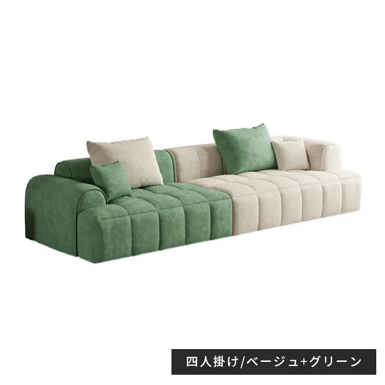 ソファ ソファー 4人掛け ベルベット おしゃれ 天然木 無垢材 幅240cm リビング 休憩室 カフェ サロン dlo-045-sofa