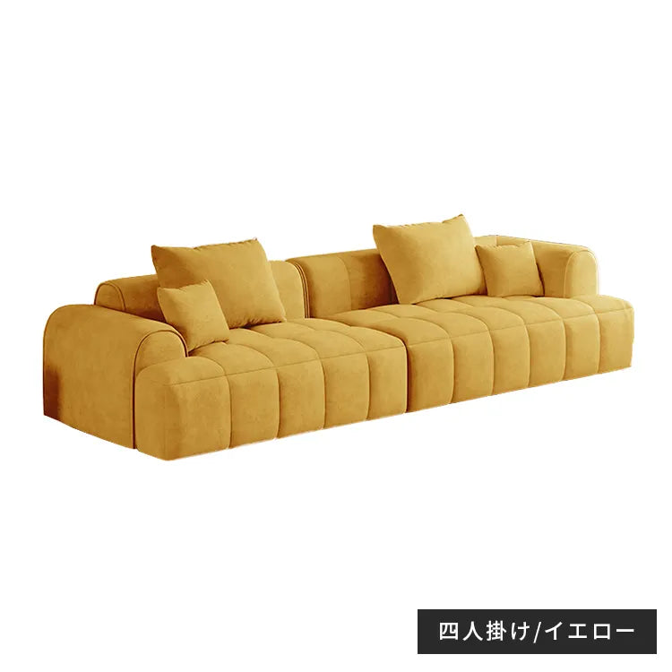 ソファ ソファー 4人掛け ベルベット おしゃれ 天然木 無垢材 幅240cm リビング 休憩室 カフェ サロン dlo-045-sofa