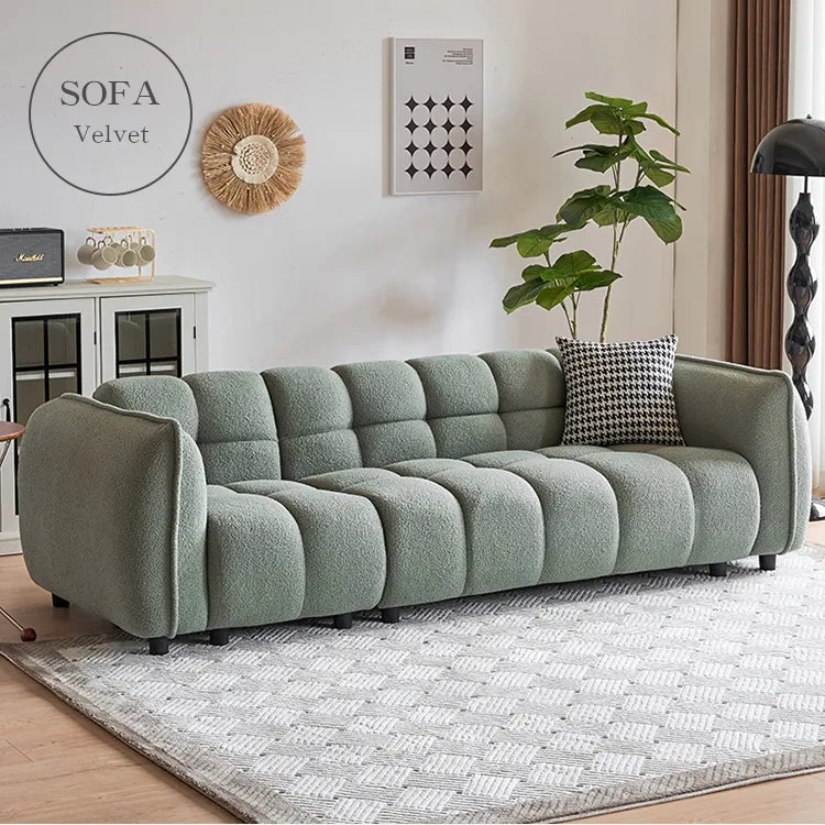 ソファー 2人掛け 3人掛け コンパクト ベルベット ブルー ベージュ おしゃれ 肘掛け付き 北欧 dlo-048-sofa