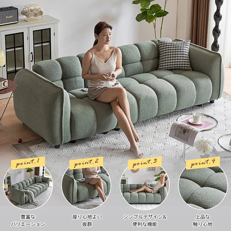 ソファー 2人掛け 3人掛け コンパクト ベルベット ブルー ベージュ おしゃれ 肘掛け付き 北欧 dlo-048-sofa