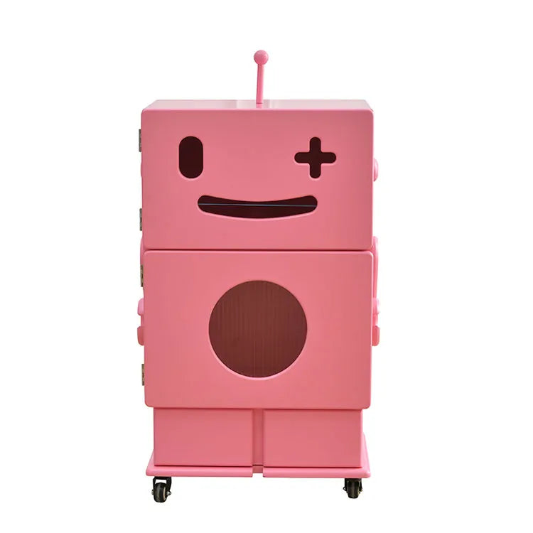 かわいいロボットデザインのガラス製キャビネット - おしゃれな収納アイディア！ fcwz-2367