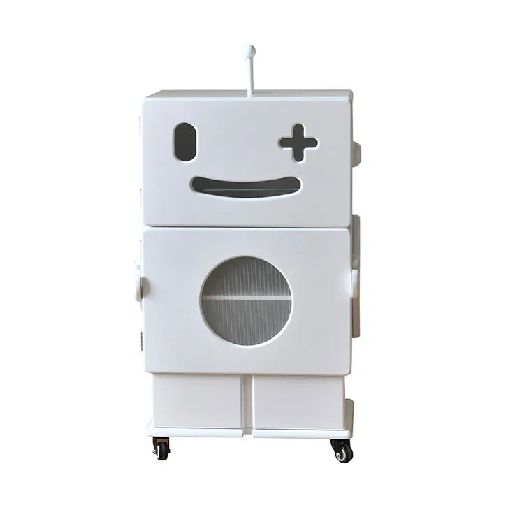 かわいいロボットデザインのガラス製キャビネット - おしゃれな収納アイディア！ fcwz-2367