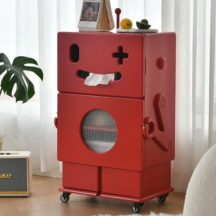 かわいいロボットデザインのガラス製キャビネット - おしゃれな収納アイディア！ fcwz-2367