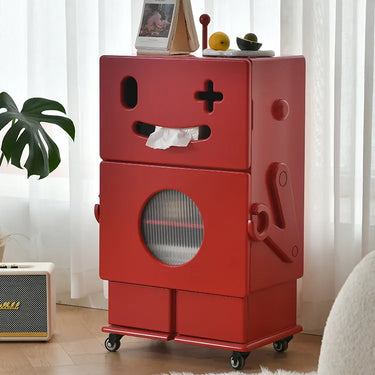 かわいいロボットデザインのガラス製キャビネット - おしゃれな収納アイディア！ fcwz-2367