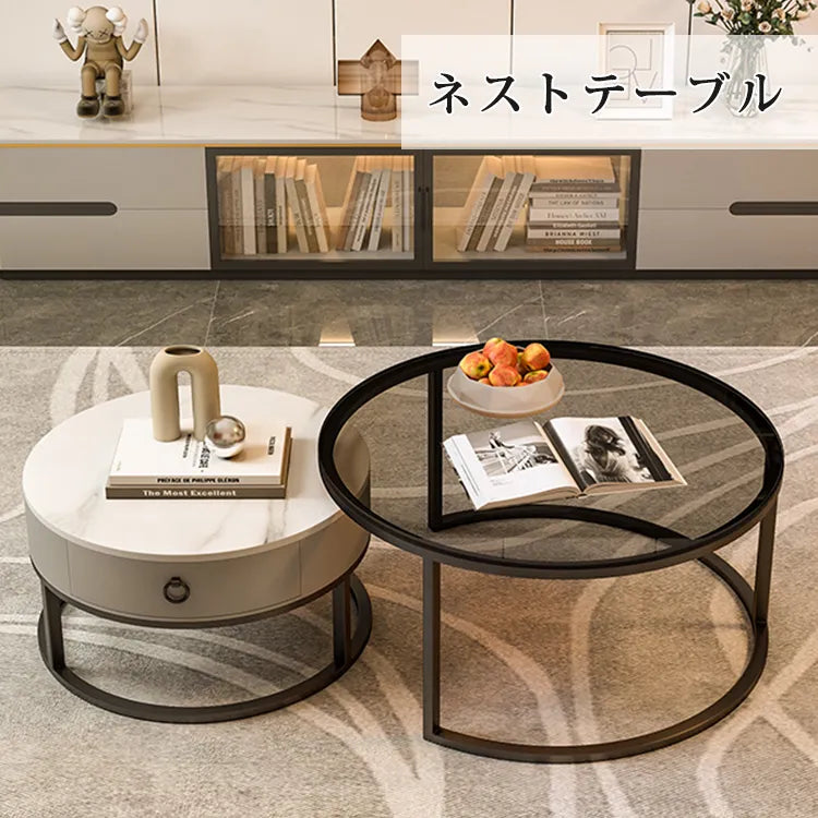 セラミック センターテーブル 北欧 円形 モダン ローテーブル おしゃれ fel-1962