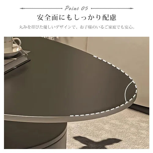 センターテーブル 幅100cm 120cm 楕円形 モダン ローテーブル おしゃれ fel-2441